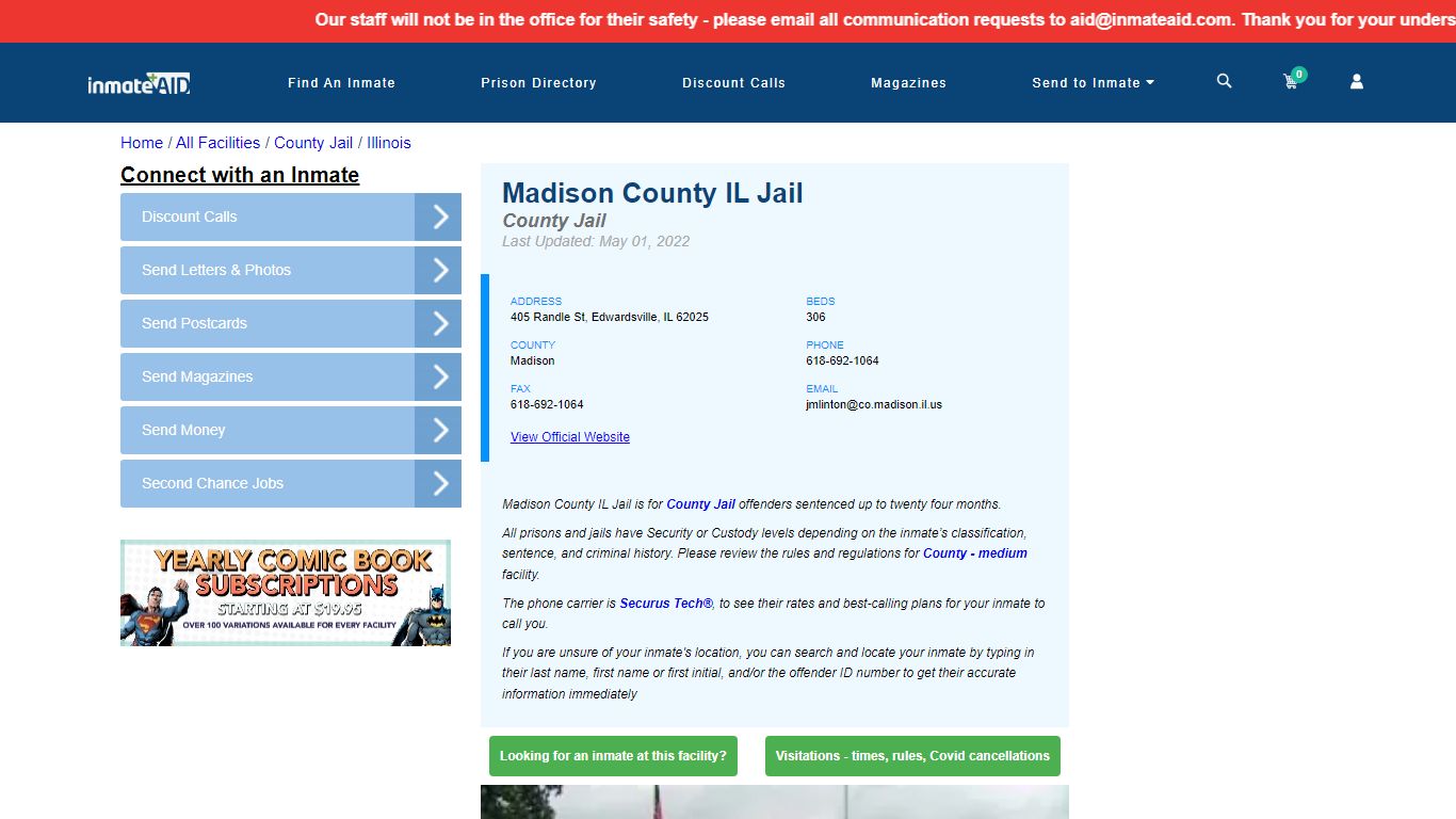 Madison County IL Jail - Inmate Locator - Edwardsville, IL